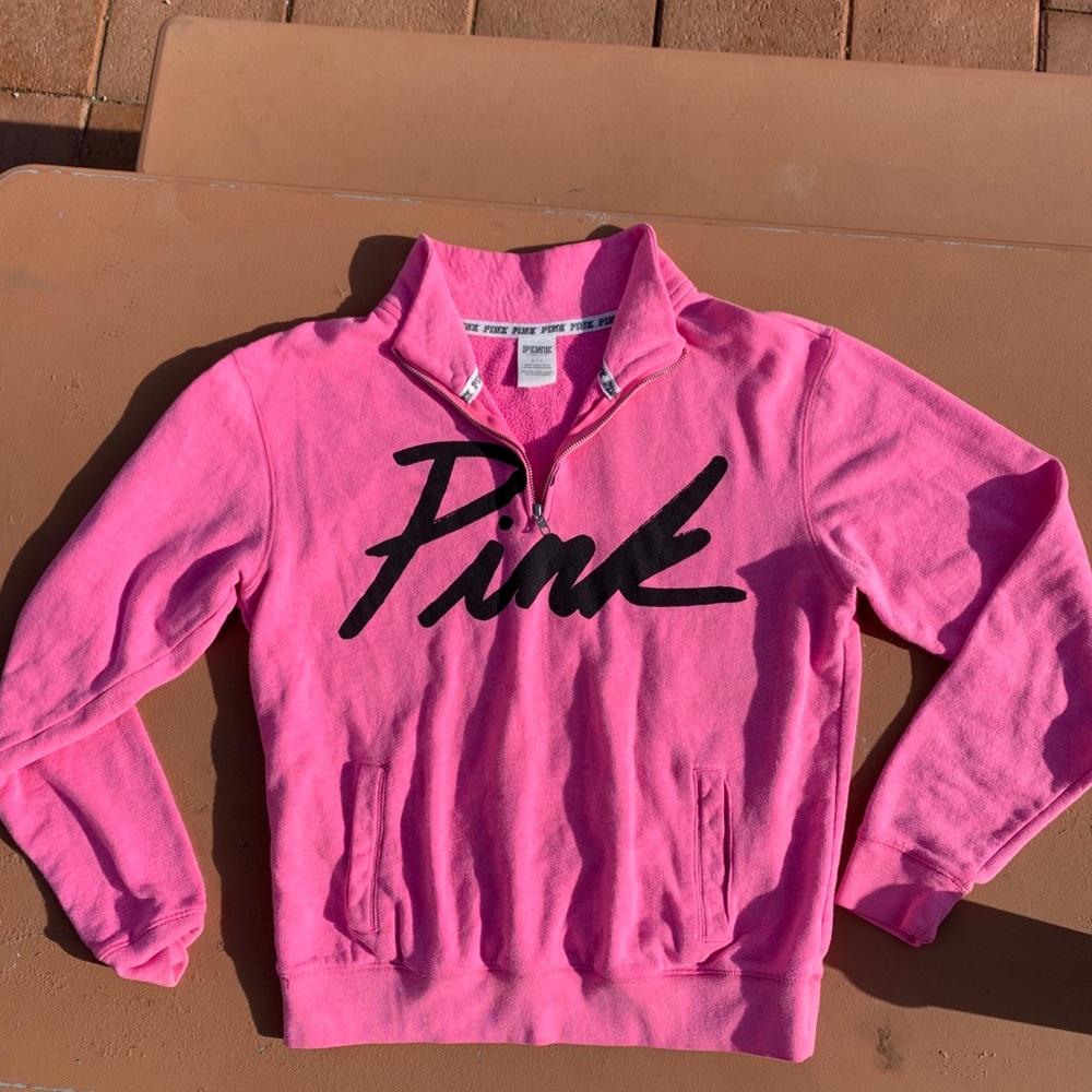 Victoria Secret Pink quarter zip sweatshirt/hoodie